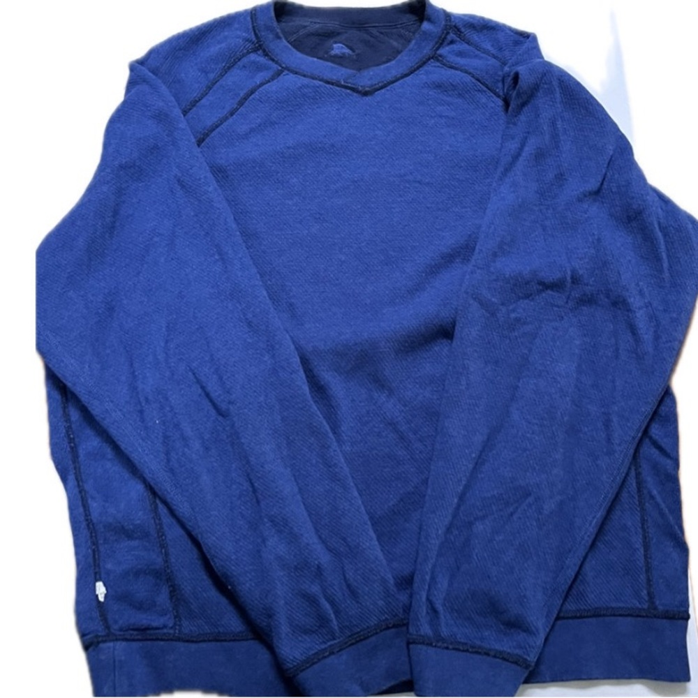 Tommy Bahama Crewneck Sweatshirt Reversible Blue and Dark Blue Color